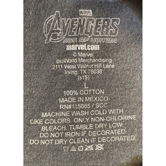 Large Black Marvel Avengers Age Of Ultron Short Sleeve T-Shirt - Picture 5 of 6